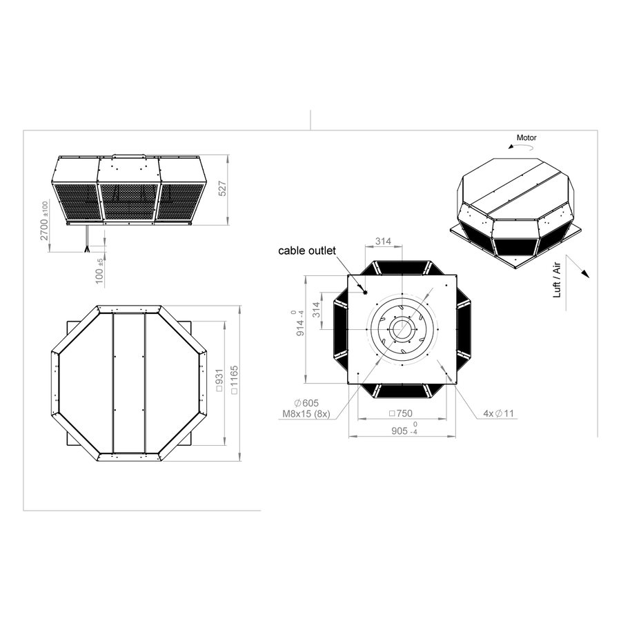 ROOF-H-220 E4 30 вентилятор крышный