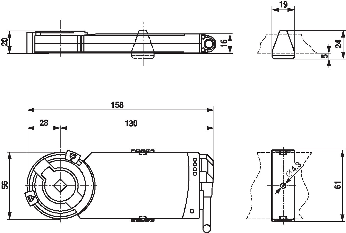 Электропривод Belimo CM24G-SR-F-R (2 Н·м)