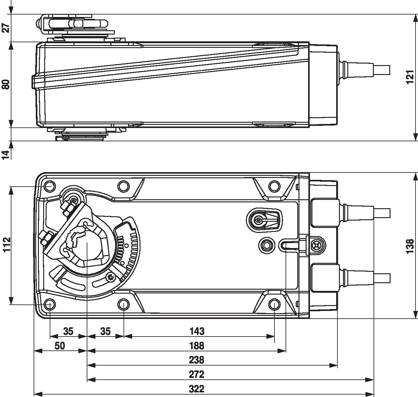 Электропривод Belimo EF24A-S2 (30 Н·м)