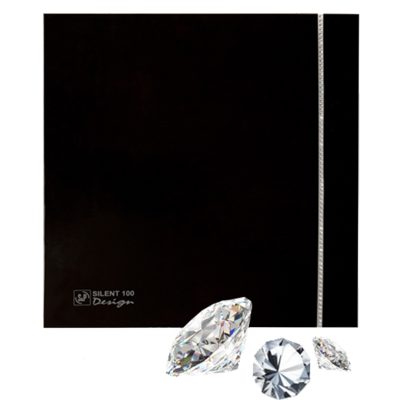 Накладной вентилятор Soler Palau SILENT-100 CZ BLACK DESIGN SWAROVSKI