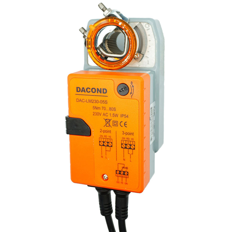 Электропривод DACOND DAC-LM24-30SM (30 Н·м, 24 В, 0–10 В, без пружины)