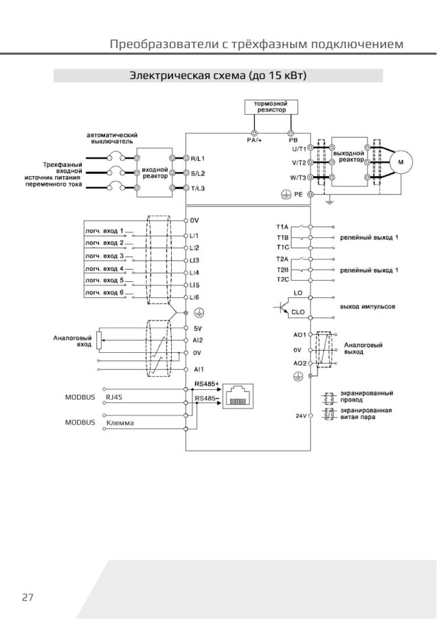 Преобразователь частоты Dastech D32-T3-5R5G/7R5P, 5,5/7,5 кВт, 380 В