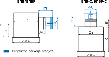 Чертёж и присоединительные размеры